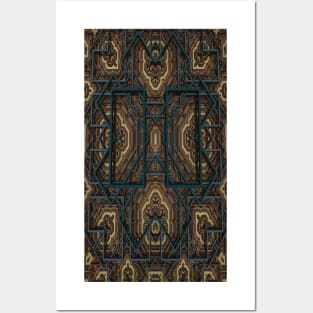 Teal Mandelbulb Geometric Fractal Posters and Art